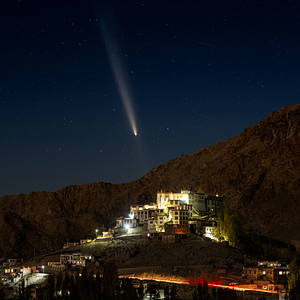 Comet c-2023 over Phyang monastery